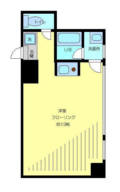 菅田ビル(ワンルーム/2階)の間取り写真
