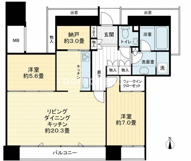 M.M.タワーズ THE ウエスト(2LDK/10階)の間取り写真