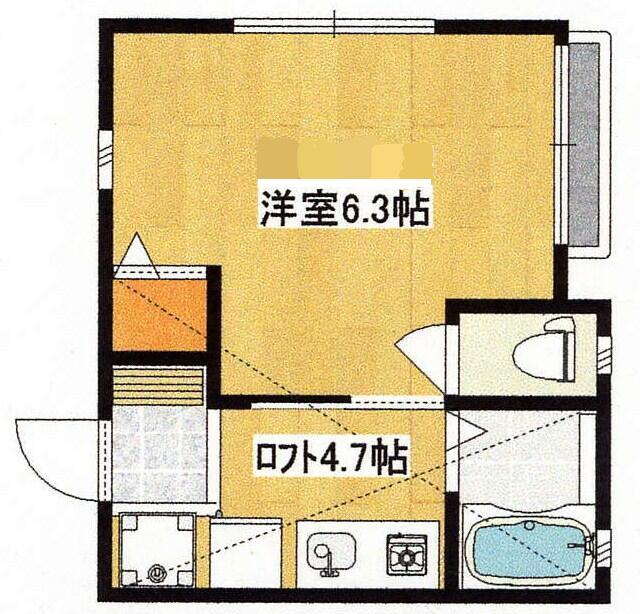 コンフォート百合ヶ丘壱番館(1SK/2階)の間取り写真