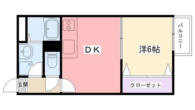 コルネット(1DK/2階)の間取り写真