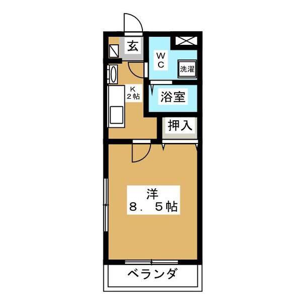 KI CORPORATION F(1K/2階)の間取り写真