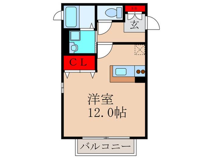 ボヌール(ワンルーム/2階)の間取り写真