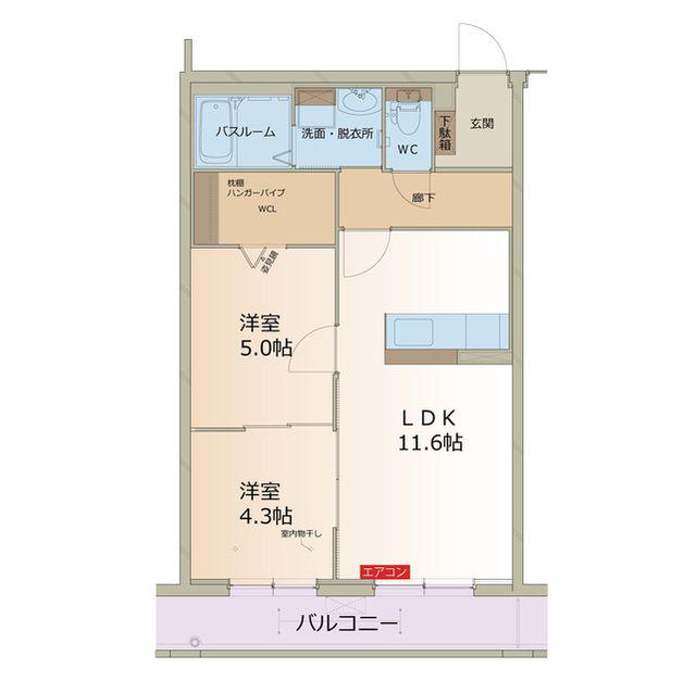 ザ・フィールズ坂本II(2LDK/1階)の間取り写真