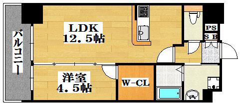 サヴォイ グランデヴィル(1LDK/8階)の間取り写真
