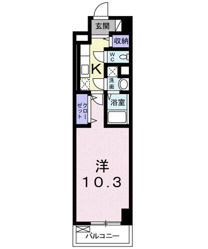 レジデンシア ペルフェイタ(1K/2階)の間取り写真