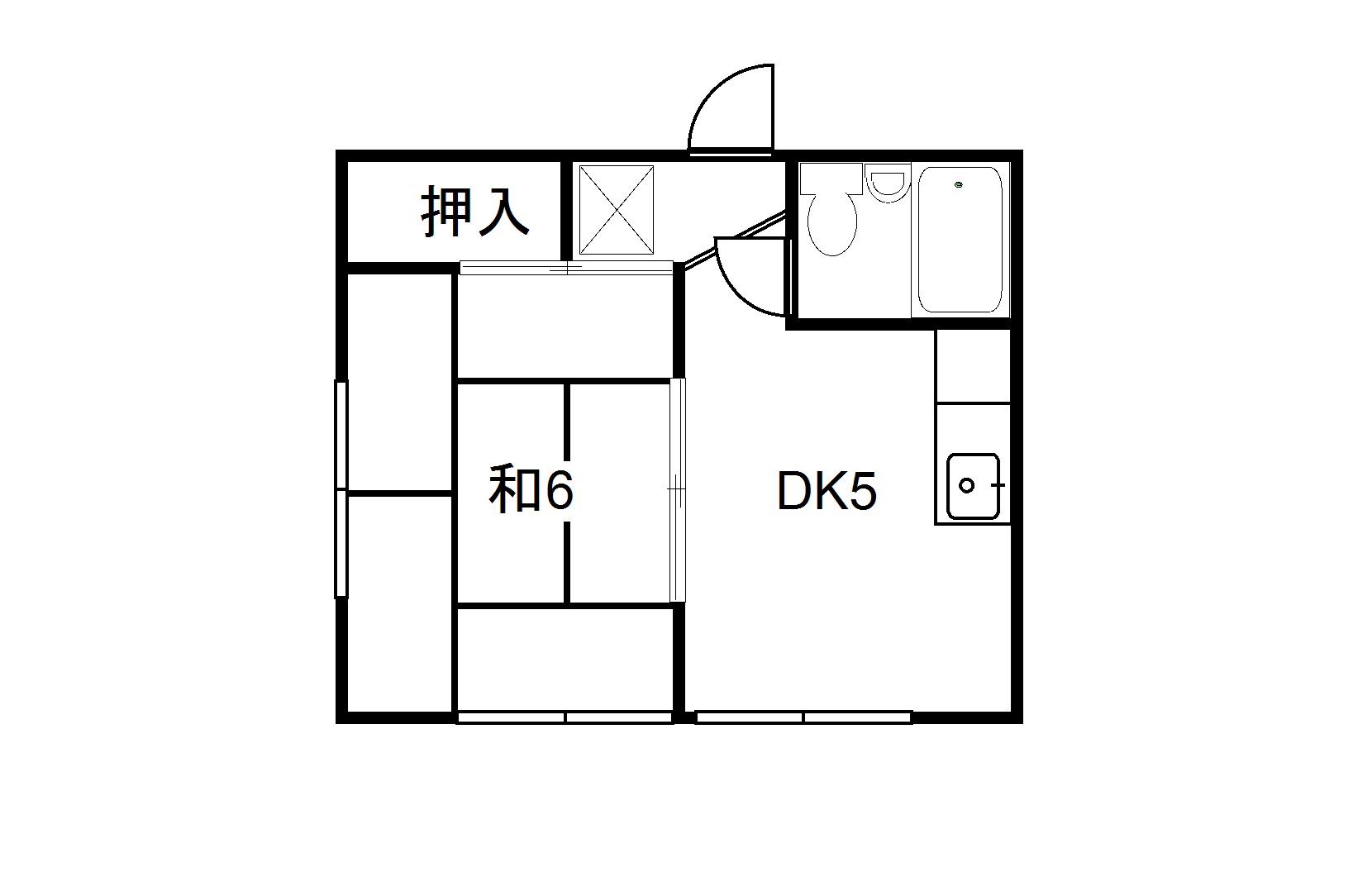 英ハイツ 301(1DK/3階)の間取り写真