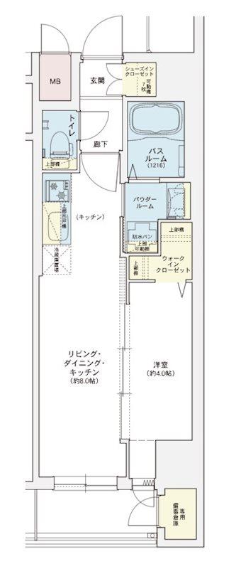 エステムコート名古屋葵(1LDK/6階)の間取り写真