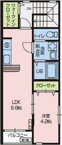 FELIZ(1LDK/2階)の間取り写真