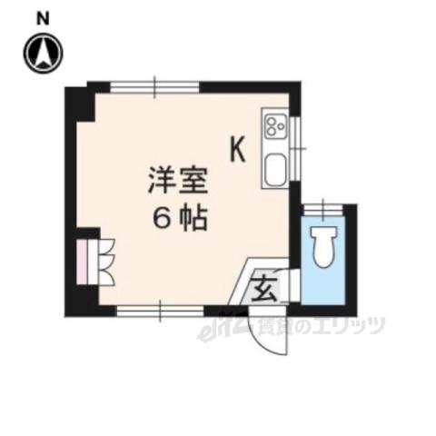 今出川マンション(ワンルーム/2階)の間取り写真