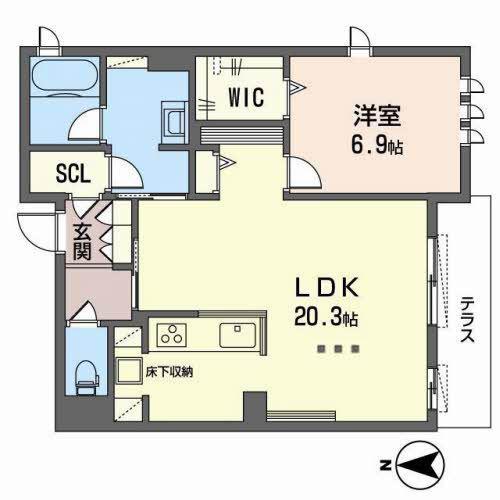 シャーメゾンルボヌール(1LDK/1階)の間取り写真