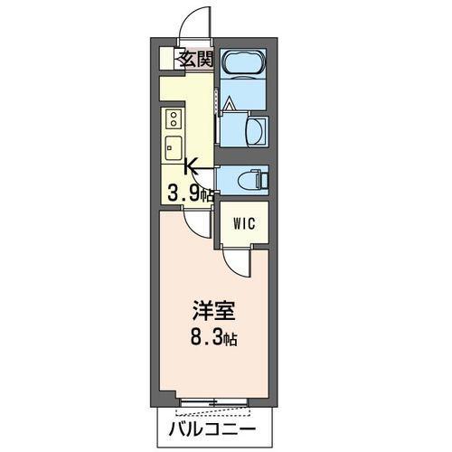 ボヌールブランシュ(1K/2階)の間取り写真