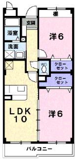カーサ・プラシード I(2LDK/3階)の間取り写真