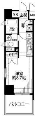 横浜サウス MAISON LOIRE(ワンルーム/8階)の間取り写真