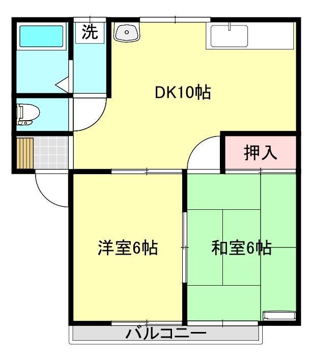 シティハイツさくらIII(2LDK/2階)の間取り写真