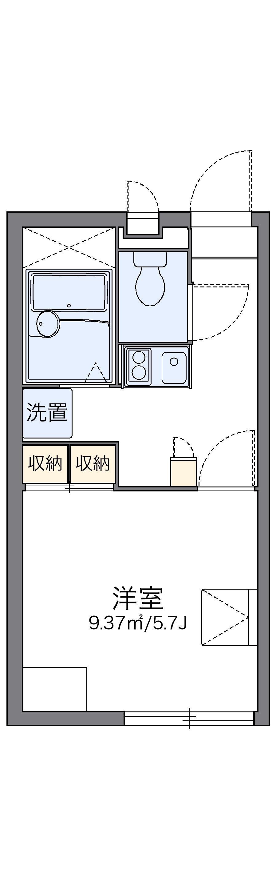 レオパレスサンローズ仲原(1K/2階)の間取り写真