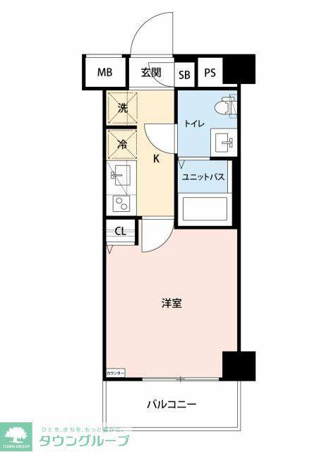 GENOVIAお花茶屋IISKYGARDEN(1K/6階)の間取り写真