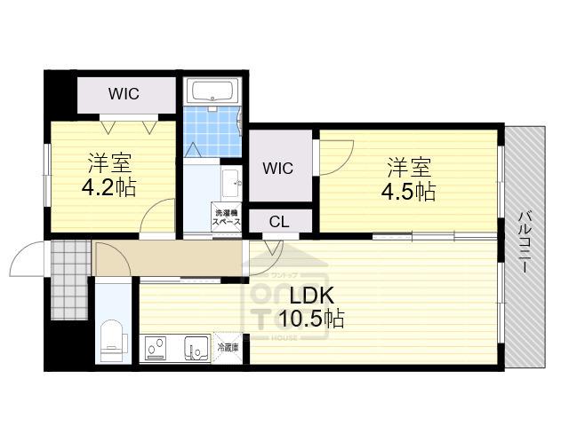 ノワ・ド・ココ(2LDK/2階)の間取り写真