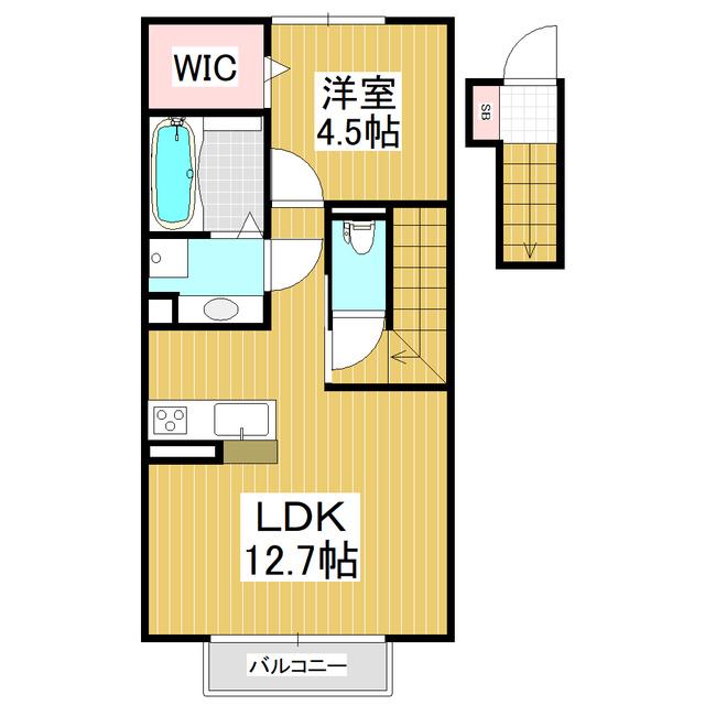 セジュール庄内E棟(1LDK/2階)の間取り写真