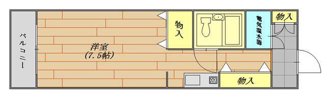 ベルハイツ座間(ワンルーム/4階)の間取り写真