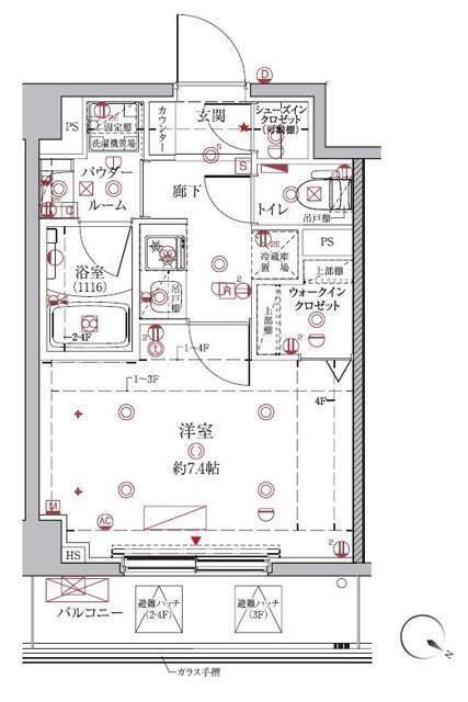 クレイシア東十条(1K/2階)の間取り写真