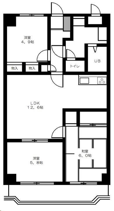 ロイヤルシティ東戸塚(3LDK/2階)の間取り写真
