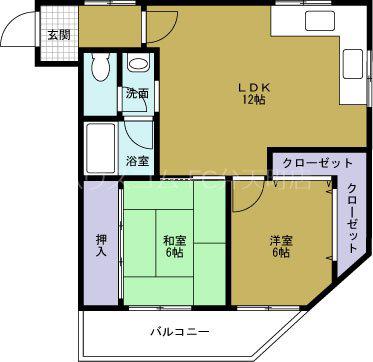 アワーハウス磯路2番館(2LDK/3階)の間取り写真