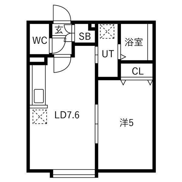 NEW-NESS 彩(1DK/1階)の間取り写真