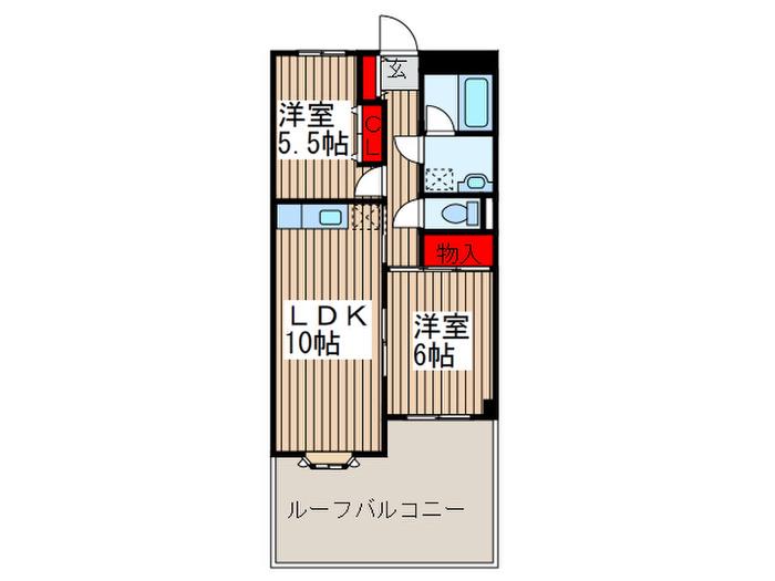 MISATO VILLAGE(2LDK/2階)の間取り写真