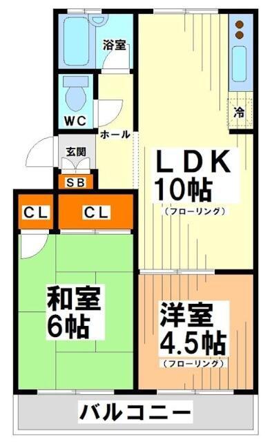 ブラウンハイツ(2LDK/2階)の間取り写真