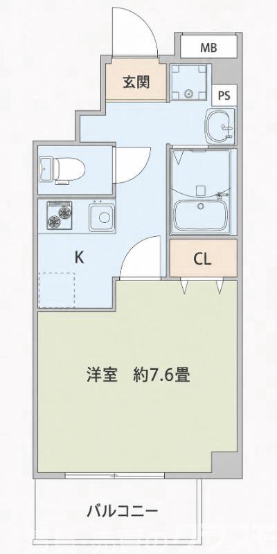 アヴェーレ早苗町(1K/6階)の間取り写真