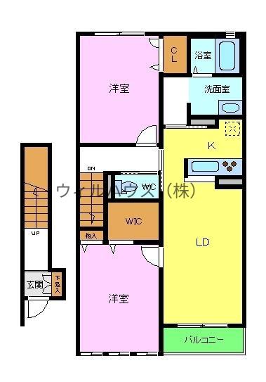 アンビエラ百舌鳥(2LDK/2階)の間取り写真