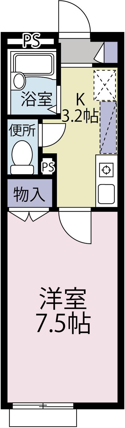 クレアール代々木(1K/2階)の間取り写真