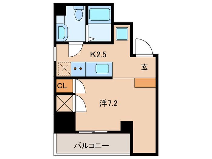 南青山スタジオフラット(1K/3階)の間取り写真