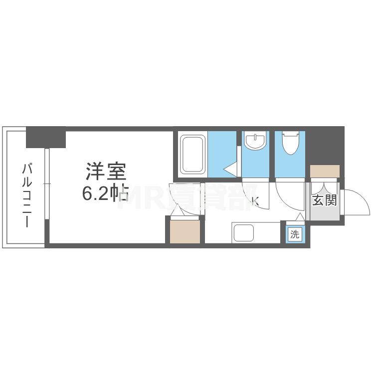 プレサンス扇町駅前(1K/15階)の間取り写真