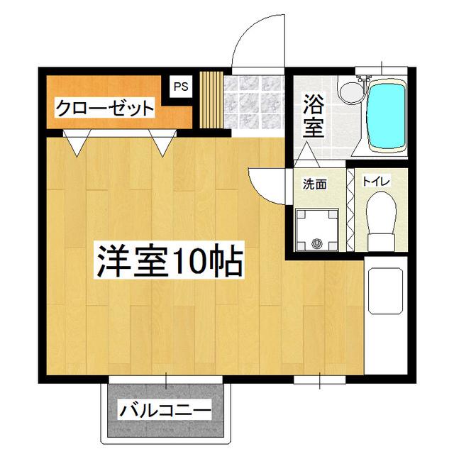 メゾンドゥ山手(1K/2階)の間取り写真