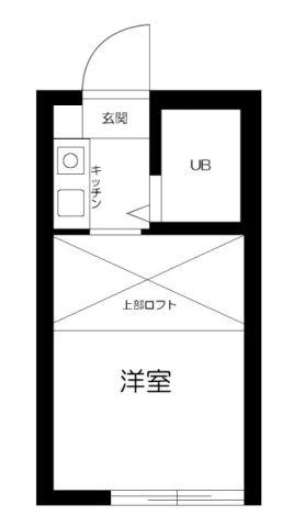 ソレイユ富士見B棟(1K/1階)の間取り写真