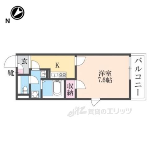レオネクストNAKAJYU(1K/2階)の間取り写真
