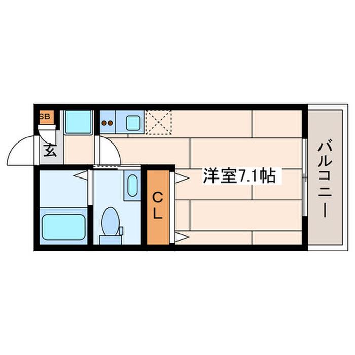 ラクセス杉田(ワンルーム/2階)の間取り写真