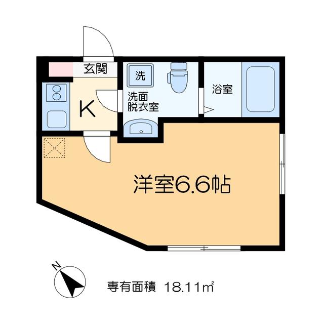 NJクロス(1K/2階)の間取り写真