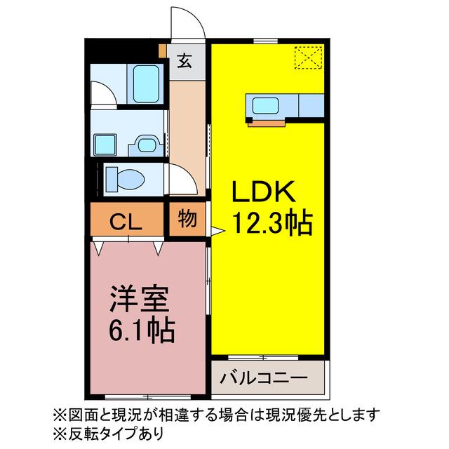 ガーデンコートJUMELLE III(1LDK/1階)の間取り写真
