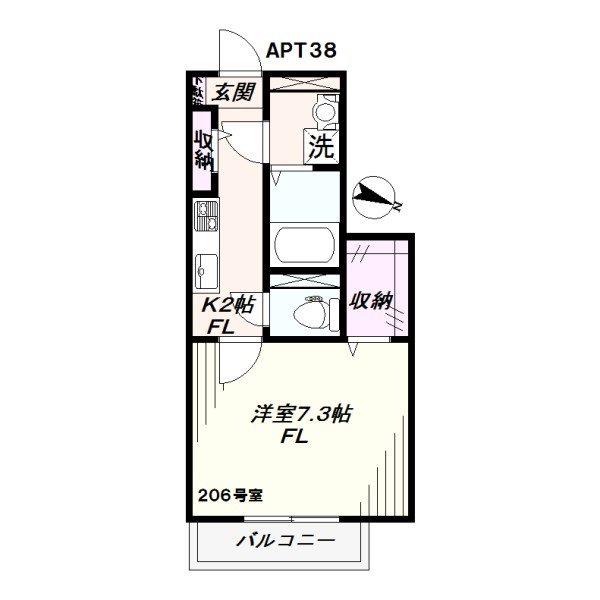 APT38(1K/2階)の間取り写真