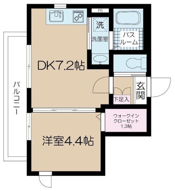 アルム西新宿(1DK/3階)の間取り写真