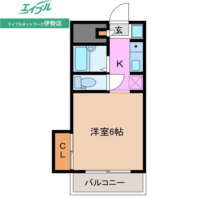 エステートピア岩渕(1K/3階)の間取り写真