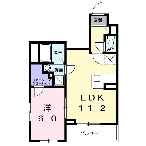 ロイヤルパイン ストリーム(1LDK/2階)の間取り写真