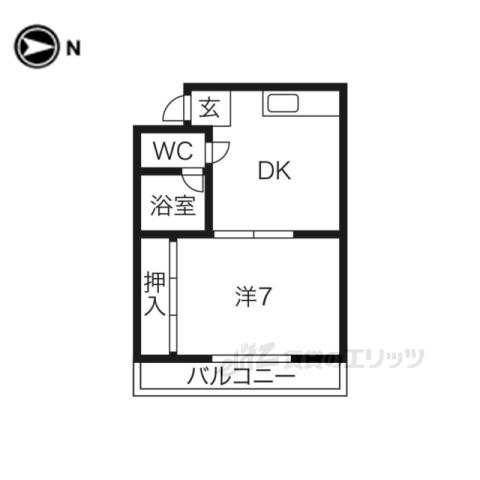 サンコート小澤(1DK/3階)の間取り写真