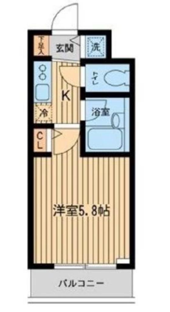 ザ・パーククロス市ヶ谷(1K/3階)の間取り写真