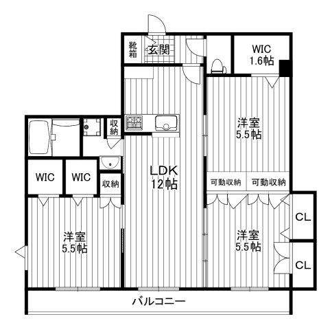 アーデル烏山(3LDK/2階)の間取り写真