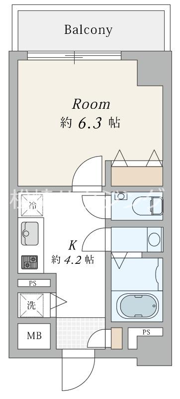 ファインクレスト新井(1K/1階)の間取り写真