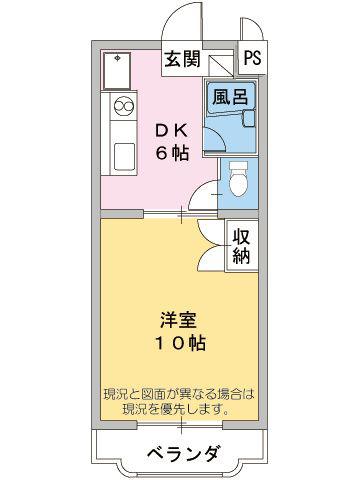 マンションレインボー(1DK/3階)の間取り写真
