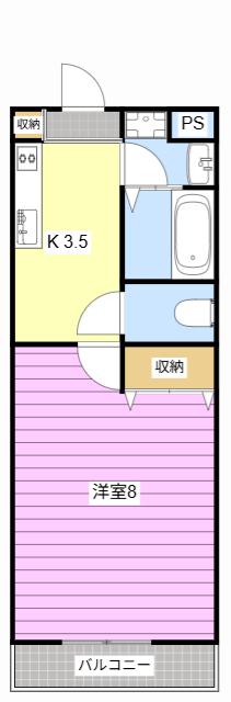 サンステージ(1K/2階)の間取り写真